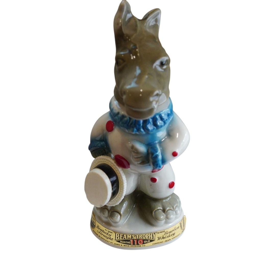 Vintage Jim Beam Trophy Donkey Bourbon Whiskey Decanter Figurine Collectible